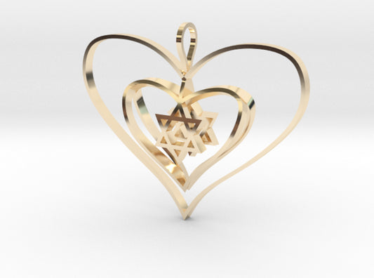 Alba's Heart A-Double-Domed 3d printed Stunning Pendant